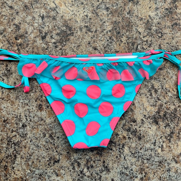Roxy Bikini Bottoms, Pink/Blue with Ruffle, Size M NWOT - Picture 3 of 5